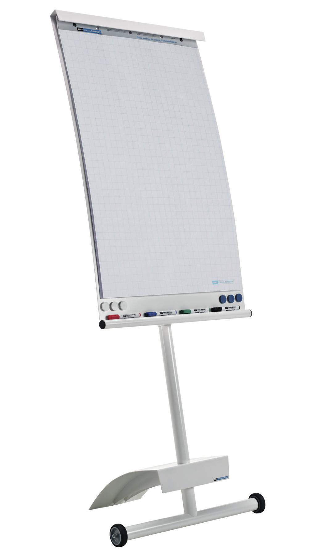 ΠΙΝΑΚΕΣ ΣΕΜΙΝΑΡΙΩΝ FLIPCHARTS Πίνακας σεμιναρίων Alura, λευκός Μοντέρνα σχεδιασµένος πίνακας σεµιναρίων µε σωλήνες µε λευκή επίστρωση, λυγισµένη