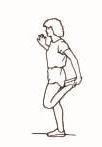 σηκώστε το δεξί ή το αριστερό σας πόδι όσο πιο κοντά προς τους γλουτούς σας είναι δυνατόν. Νοιώστε την ένταση στο μηρό.