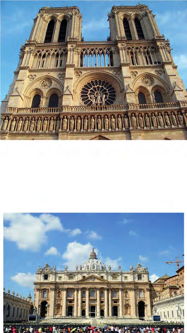 Μεσαιωνική Ευρώπη: Από τον 11ο αιώνα διαδίδεται ο ρομανικός τύπος ναού, όπως είναι η Παναγία του Πουατιέ (Γαλλία), ο Καθεδρικός του Ντάρ