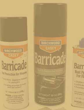 Προστατέψτε και λιπάνετε το όπλο σας με το προστατευτικό BARRICADE Rust Protec on της Birchwood Casey το οποίο σε αντίθεση με άλλα προϊόντα διεισδυτικών λιπαντικών, η χημική του σύνθεση είναι ειδικά