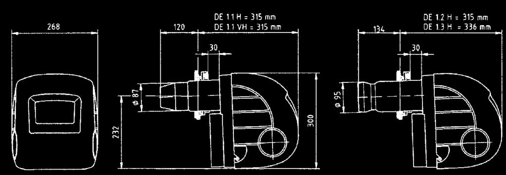 Παροχή πετρελαίου [kg/h] [kw] Κωδικός Τιμή DE 1.1 VH - 0761 με προθέρμανση 1,4-2,8 15,5-30 13.330-25.800 95201000761 620 DE 1.1 H - 0762 1,7-2,9 19-30 16.340-25.800 95201000762 585 DE 1.