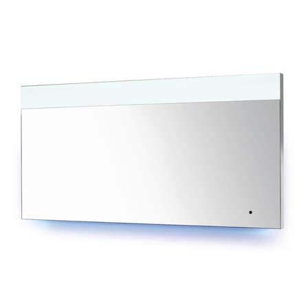 Wire Mirror Polished with Sand H 50mm illuminated led daylight. Light blue LED rear, top and bottom. Touch Switch.