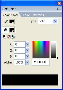 Color Mixer, περιέχει μηχανισμούς για τη δημιουργία (ανάμειξη) χρωμάτων.