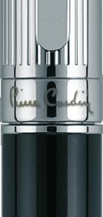 DIDIER Μεταλλικό ballpoint στυλό Pierre Cardin. Κλασική σχεδίαση με στέλεχος σε στιλπνό μαύρο χρώμα στη βάση και ασημί χρώμα με λεπτή χάραξη στην κορυφή.