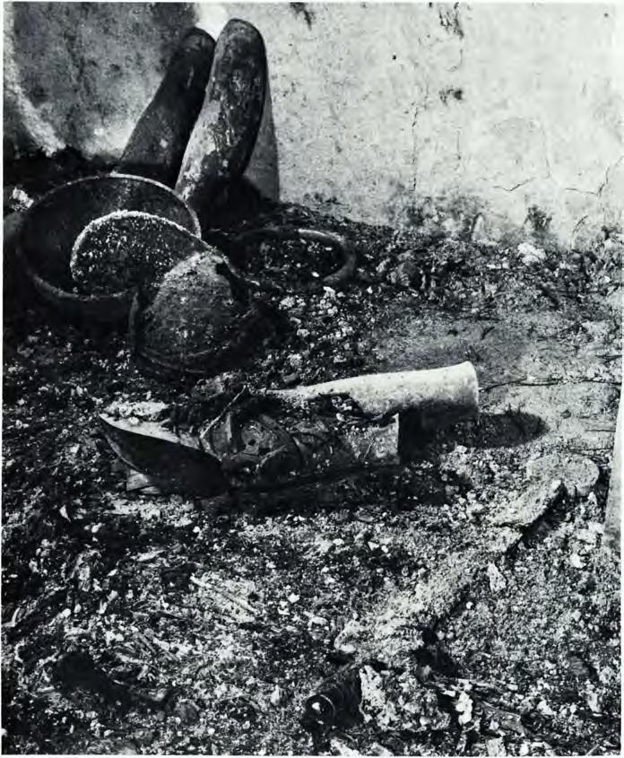 ΑΡΧΑΙΟΛΟΓΙΚΑ ΧΡΟΝΙΚΑ 19 Είκ. 9. Οί κνημίδες, τ ο κράνος, τ ο ξίφος κ α ι τ ο «διάδημα» το ζωηρό ενδιαφέρον και την εύσυνειδησία του εκπροσωπεί επάξια την Αρχαιολογική Υπηρεσία στη Βεργίνα.