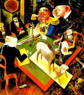 νάπτυξη του ατόμου και της κοινωνίας. Τζωρτζ Γκρος, Έκλειψη ηλίου, 1926, Heckscher Museum of Art. Ο πίνακας είναι αλληγορία για τη δημοκρατία της Βαϊμάρης στη Γερμανία.