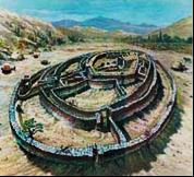 Νεολιθικός οικισμός του Διμηνιού της Θεσσαλίας: οι άνθρωποι είχαν μόνιμη εγκατάσταση και ασχολούνταν με την καλλιέργεια της γης.