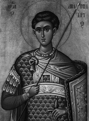 SAINT DEMETRIOS THE MYRRHBEARER Celebrated October 26 S a i n t D e m e t r i o s w a s a Thessalonian, a most pious son of pious and noble parents, and a teacher of the Faith of Christ.