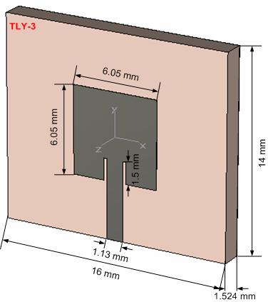 Συμβατική patch κεραία Συχνότητα λειτουργίας: 14 GHz