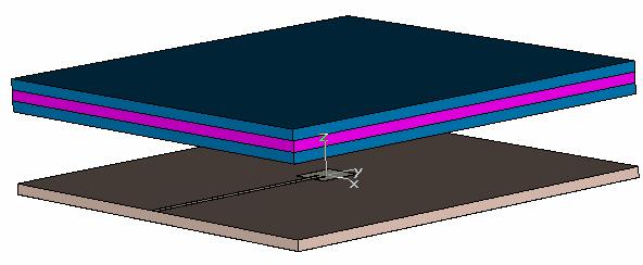 ΜetaPatch-2: αύξηση κέρδους κεραίας To superstrate αποτελείται από ένα "sandwich" 3