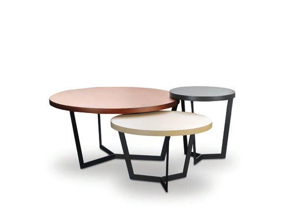 υλικά Metal B, oak B, walnut B, marble B, glass B. Mojito Συνδυασμός τραπεζιών καθιστικού. Διαστάσεις: Ø80 x H41, Ø55 x H37 και Ø40 x H44. Βλ.