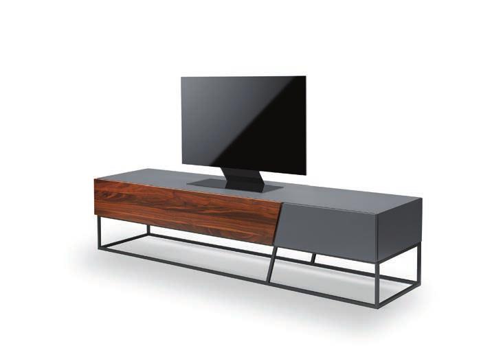 Βλ. υλικά Oak A, walnut A, lacquer A, cement A. Vermont Έπιπλο TV με αποθηκευτικό χώρο και μεταλλική βάση.