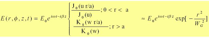 Gaussian προσέγγιση του θεµελιώδους ρυθµού Ηκατανοµή του θεµελιώδους ρυθµού σε µονορυθµική ίνα είναι παρόµοια µε την Gaussian distribution όπου W G είναι η ακτίνα και αναφέρεται ως το