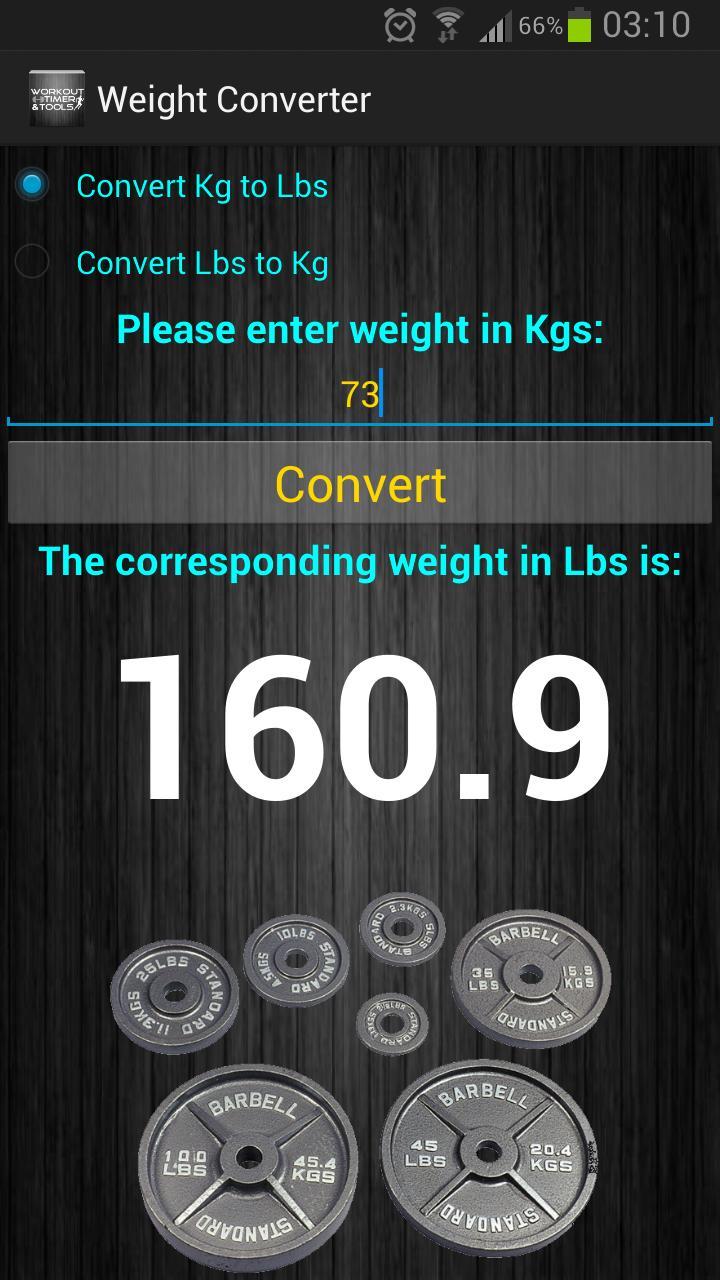 4.6.3 Weight Converter Το εργαλείο Weight Converter προσφέρει την δυνατότητα μετατροπής βάρους από κιλά(kg) σε λίβρες(lbs) και αντίστροφα.