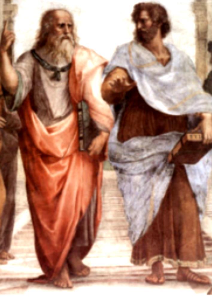 Ο Πλάτων και ο Αριστοτέλης στο κέντρο της νωπογραφίας του Ραφαήλ Η Σχολή των Αθηνών (Βατικανό).