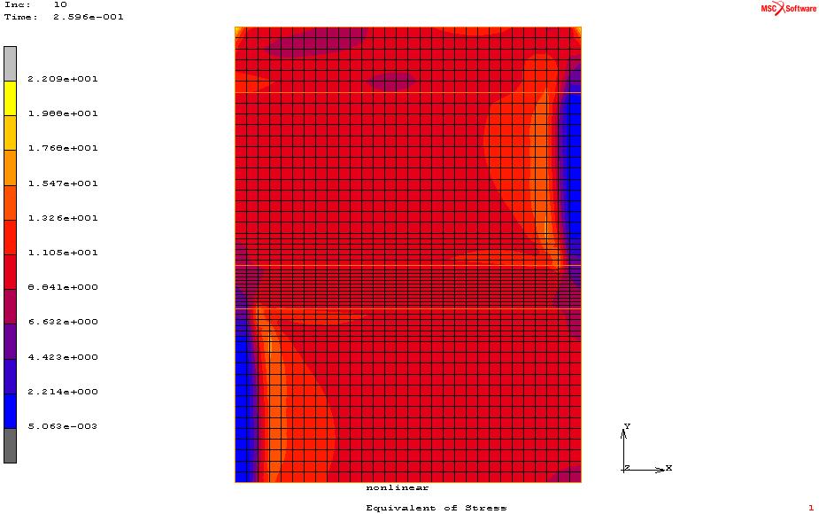 Αριθμητικό προσομοίωμα 2ii Εικόνα 76: Equivalent of Stress Βήμα φόρτισης 10 (26%