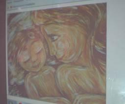 Στη συνέχεια, η εκπαιδευτικός πρόβαλε στην ολομέλεια μια ιστοσελίδα του περιοδικού Lifo με πίνακες μεγάλων ζωγράφων που απεικονίζουν μητέρες με τα παιδιά τους. Εκεί, είδαμε υπέροχους πίνακες των Π.