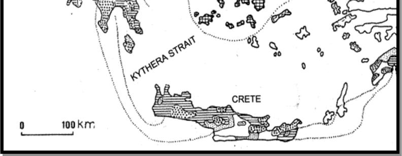 3: Γεωτεκτονικός χάρτης της Ελλάδος, όπου Rh: η μάζα της Ροδόπης, Sm: η Σερβομακεδονική μάζα, Cr: η Περιδοπική ζώνη, (Pe: η ζώνη Παιονίας, Pa: η ζώνη Πάικου, Al: η