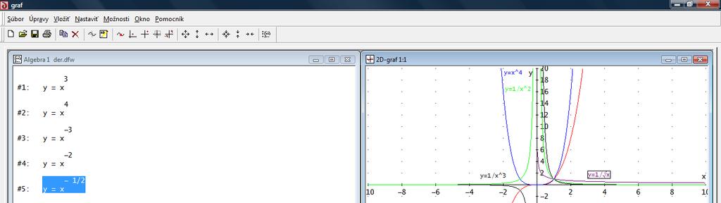 5.4 Mocninová funkcia Každú funkciu tvaru y=a.x n, pre x>0, kde a, n sú ľubovoľné reálne čísla nazývame mocninová funkcia. Ak n je prirodzené číslo, tak y=a.x n je definovaná na intervale (-, ).