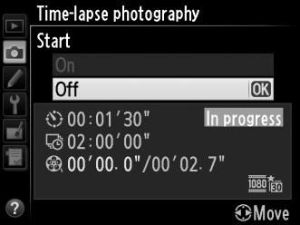 Η διάρκεια του τελικού video μπορεί τότε να υπολογιστεί διαιρώντας στον αριθμό λήψεων με τη ταχύτητα καρέ που έχει επιλεχθεί για το Movie settings (Ρυθμίσεις video) > Frame size/frame rate (Μέγεθος
