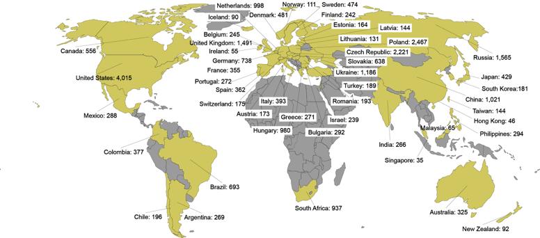 Global Enrollment 27,564 patients randomized at 1242 sites in 49 countries between 2/2013