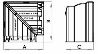 ΕΣΩΤΕΡΙΚΗ ΓΩΝΙΑ ΥΔΡΟΡΡΟΗΣ 90⁰ - SUPER 140 / INTERNAL ANGLE 90⁰ Κούτα / Box 16 Παλέτα / Pallet 384 Διαστ. παλέτας (cm) / Pallet dim.