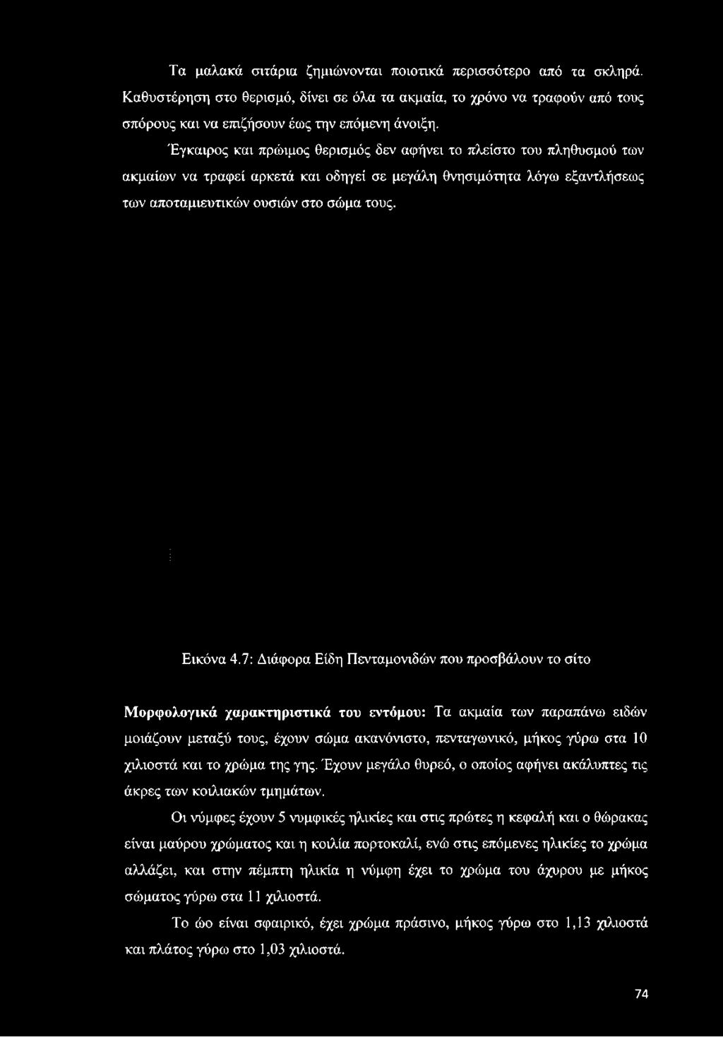 Έγκαιρος και πρώιμος θερισμός δεν αφήνει το πλείστο του πληθυσμού των ακμαίων να τραφεί αρκετά και οδηγεί σε μεγάλη θνησιμότητα λόγω εξαντλήσεως των αποταμιευτικών ουσιών στο