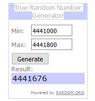 Number Generator που διατίθεται δωρεάν στον ιστότοπο https://www.random.org/. Εικόνα 16.