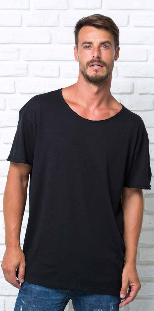 urban slub man REF: tsuaslb Κοντομάνικο T-Shirt με στριφτό νήμα Με ξέφτια στα μανίκια και τη λαιμόκοψη