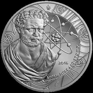 2 ΑΡΓΥΡΟ ΝΟΜΙΣΜΑ (SILVER) ΟΝΟΜΑΣΤΙΚΗΣ ΑΞΙΑΣ 10 με θεμα: «ΕΛΛΗΝΙΚΟΣ ΠΟΛΙΤΙΣΜΟΣ - ΦΙΛΟΣΟΦΟΙ - ΔΗΜΟΚΡΙΤΟΣ» ΔΗΜΟΚΡΙΤΟΣ (περ. 460-370 π.χ.) Ο Δημόκριτος θεωρείται πρόδρομος της σύγχρονης ατομικής θεωρίας.