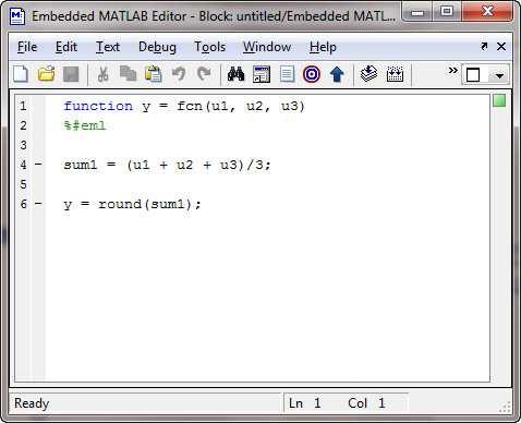 Matlab Function Block"