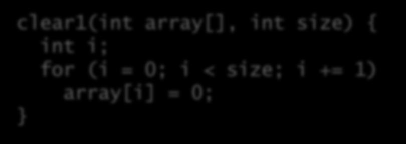 $zero,0($t0) # Memory[p] = 0 addi $t0,$t0,4 # p = p + 4 slt $t3,$t0,$t2 # $t3 =