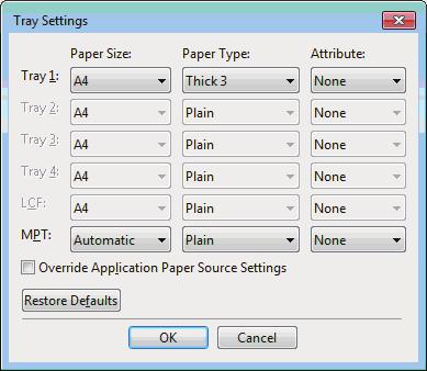 MPT (MPT) (MPT). (Override Application Paper Source Settings).., [ ].