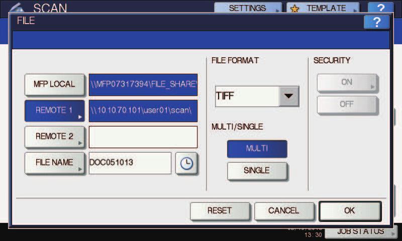 . [ (SERVER NAME)] (FTP, NetWare IPX, IP NetWare, FTPS ) [FTP]: IP FTP., "ftps://0.0.70.0/user0/scan/," "0.0.70.0". [NetWare IPX]: NetWare / ( NDS ). [NetWare IP]: IP NetWare. [FTPS]: IP FTP.