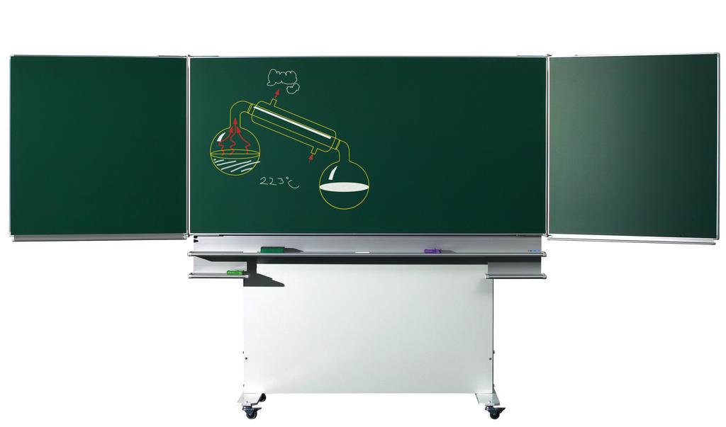ΠΙΝΑΚΕΣ ΠΟΛΛΑΠΛΩΝ ΕΠΙΦΑΝΕΙΩΝ MULTI SURFACE BOARDS Πίνακας πολλαπλών επιφανειών σε κινητό ερμάριο Πίνακας πορσελάνης σε λευκό ή πράσινο (800ºC), με 5 επιφάνειες γραφής.