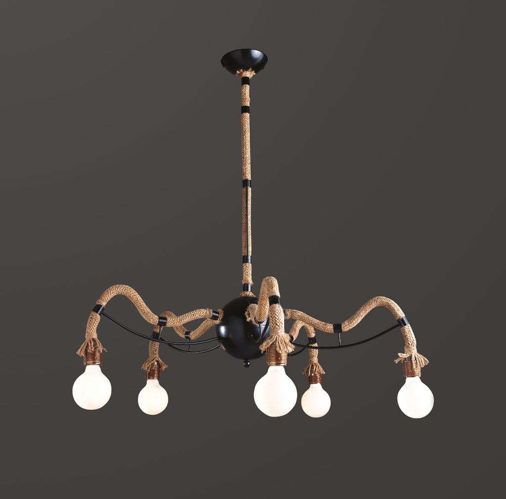 94 ROPE CHANDELIER 5L