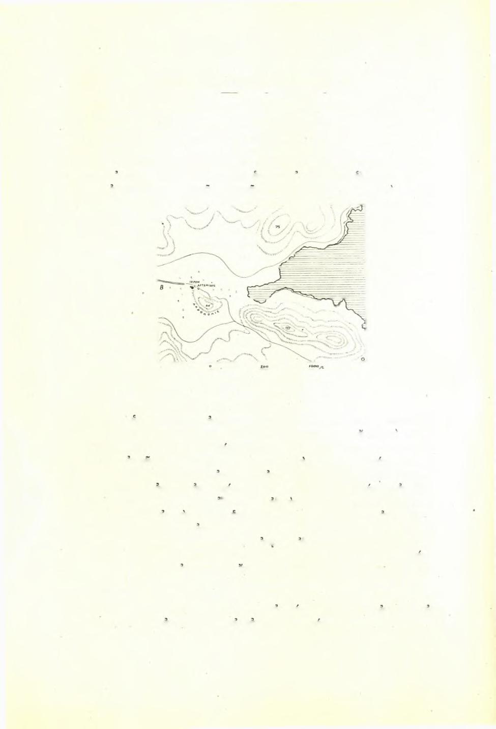 188 Πρακτικά τής Αρχαιολογικής 'Εταιρείας 1950 6\ ΕΚ ΤΗΣ ΠΡΟΪΣΤΟΡΙΚΗΣ ΒΡΑΥΡΩΝΟΣ ΒΡΑΧΕΙΑ ΕΚΘΕΣΙΣ ΕΠΙΦΑΝΕΙΑΚΩΝ ΕΡΕΥΝΩΝ Ό χαμηλός βραχώδης λόφος νοτιοανατολικώς τοΰ Ίεροϋ τής Άρτέ- μιδος εν Βραυρώνι, ό