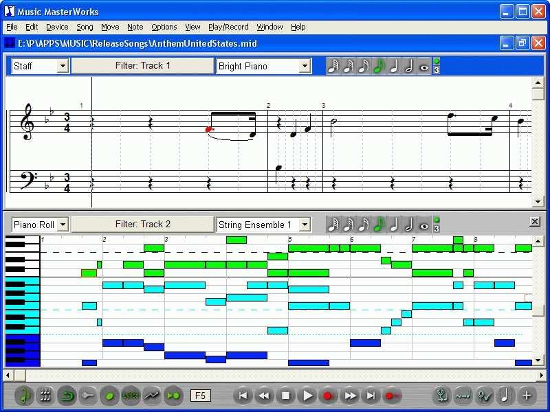 4.3.14. MusicMaster Works Το Music MasterWorks αποτελεί ένα ιδανικό πρόγραµµα για κάποιον που αποφασίζει να ασχοληθεί µε την µουσική σηµειογραφία από µηδενική βάση.