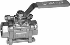 rating: 150 PSI 1/4 1 21/2 3/8 11/4 3 1/2 11/2 4 3/4 2 62-1203 Ball valve TCO-3T τριών τεµαχίων, µε σπείρωµα, ολικής ροής, Ανοξείδωτο AISI 316 Ball valve TC-03T, 3 pcs, threaded, full port, Pressure