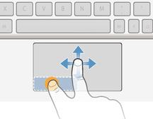 Για να κάνετε μεταφορά και απόθεση 1 Μετακινήστε ένα δάχτυλο στην ενεργή περιοχή για να εντοπίσετε το δείκτη, στη συνέχεια, μετακινήστε το επάνω από το στοιχείο που θέλετε να επιλέξετε.