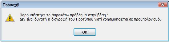 Τα πρότυπα που χρησιμοποιούνται σε Προϋπολογισμό δεν επιτρέπεται να μεταβληθούν καθώς έχουν υπολογιστεί δεδομένα Προϋπολογισμού με αυτά τα στοιχεία