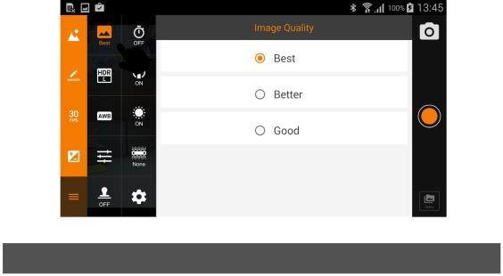 Menüü Sätted Pildikvaliteet Pildikvaliteedi säte lubab teil valida erinevate pildikvaliteetide vahel, et vastata teie vajadustele.
