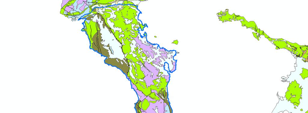 Σχ. 9-2: Απεικόνιση της Ζώνης Δυνητικά Υψηλού Κινδύνου Πλημμύρας (ΖΔΥΚΠ) GR05RΑK0004 της περιοχής Λευκίμης νήσου Κέρκυρας επί του ψηφιοποιημένου υδρολιθολογικού χάρτη του Υ.Δ. Ηπείρου (ΥΠΑΝ., 2008).