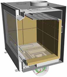 Introduction of fresh outside air with the help of fans via ø120mm spiral. C.