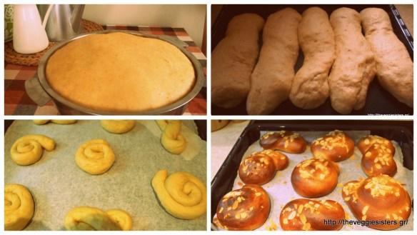 Vegan Tsoureki (Traditional Greek Easter bread) Ingredients for 10 tsourekia: 500 gr. flour for tsourekia (or bread flour with extra gluten) 160 gr. apple sauce 120 gr. lukewarm soy milk 100 gr.