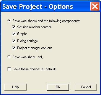 Πατάμε το κουμπί Options και στο πλαίσιο διαλόγου Save Project Options που εμφανίζεται, προσδιορίζουμε την διαδικασία αποθήκευσης όπως παρακάτω: 8.