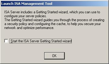 Εικόνα 11: Ενημερωτικό μήνυμα Message screener Ο οδηγός γρήγορης ρύθμισης του MS ISA Server δεν είναι απαραίτητο να εκτελεστεί άμεσα.