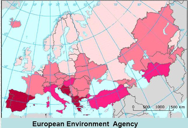 6 Γενικά Σύμφωνα με το γραφείο περιβάλλοντος της Ευρωπαϊκής Ενωσης (European Environmental Agency), η ευρωπαϊκή ήπειρος, βάσει της
