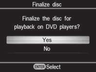 z Υποδείξεις Οριστικοποίηση ενός δίσκου σηµαίνει ότι ο δίσκος µπορεί να αναπαραχθεί σε άλλες συσκευές DVD.