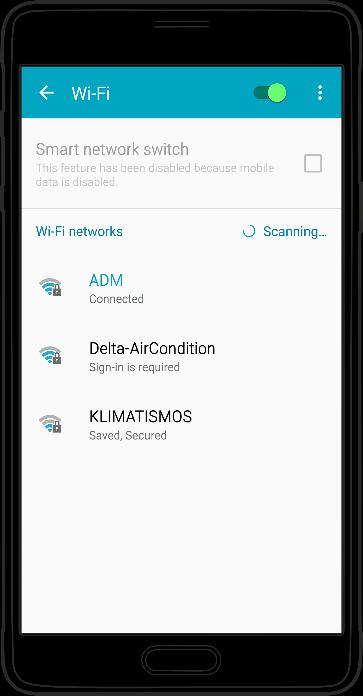 Choose from your mobile s menu : settings, then Settings WiFi Network check (2) WiFi in order to see the Wi-Fi networks.